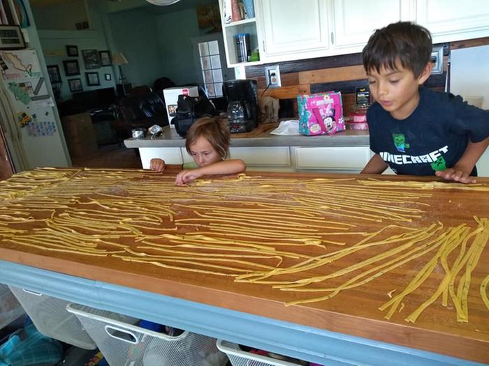 kids helping make pasta 2