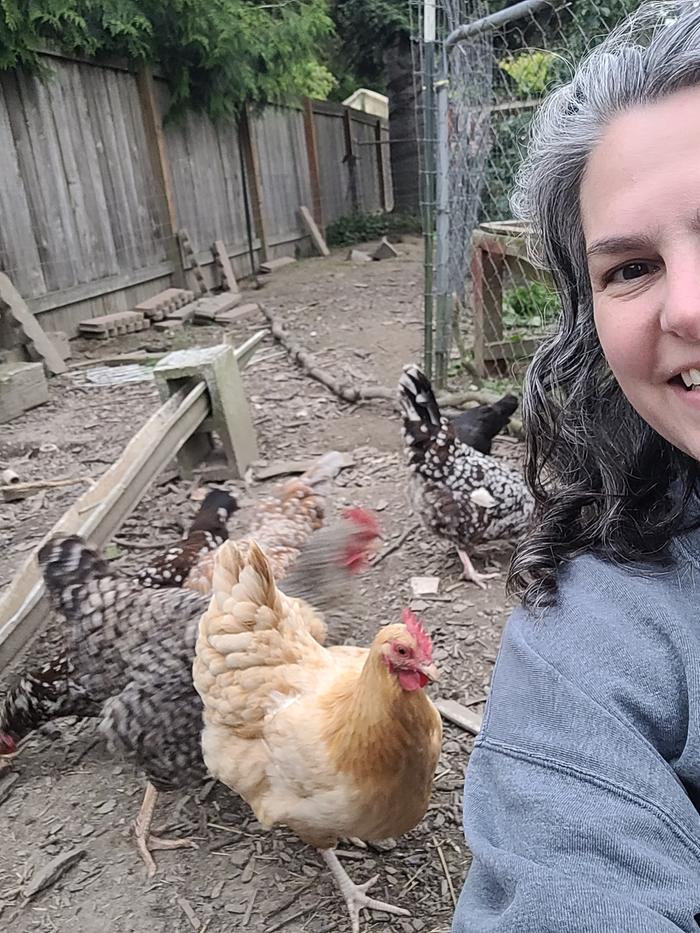 Me with some of my chickens