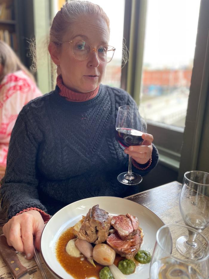 A nice meal in a nice sweater in Ireland