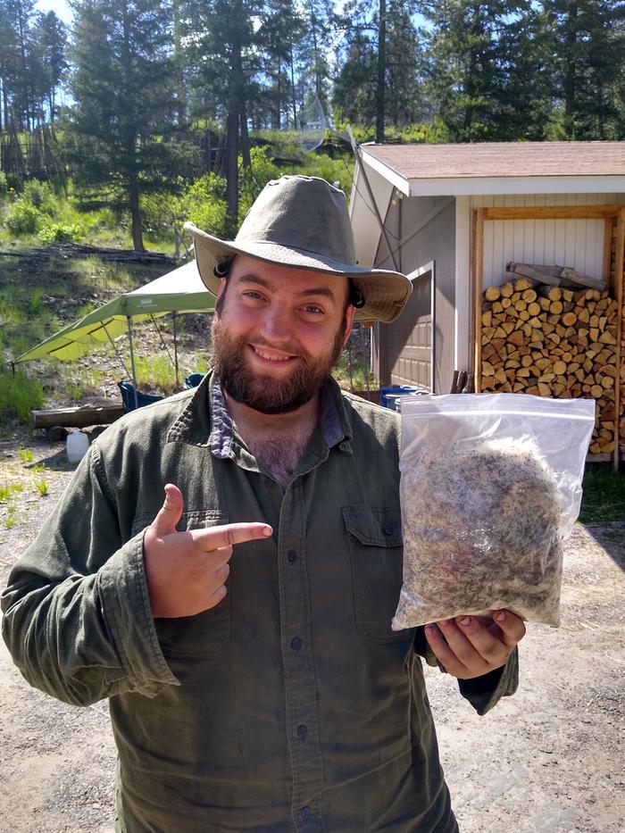 Scott managed to collect a LOT of dandelion seeds