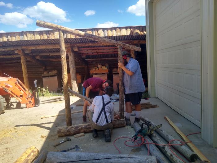 Working on the shed