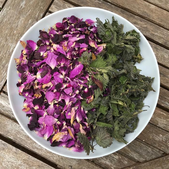 Nettle and rose dried for tea mix