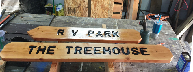 The new sign for the Treehouse