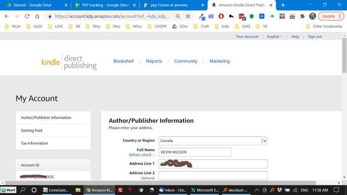 My Kindle (KDP) account