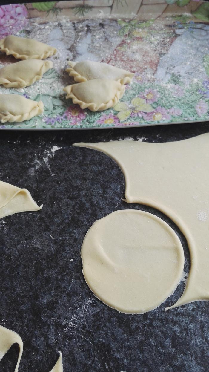 Cutting out the dough circles