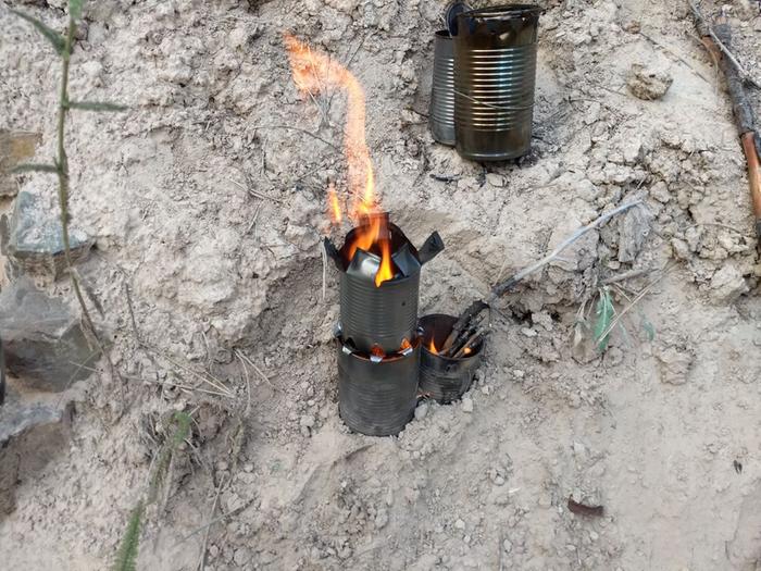 Marginally successful prototype stick-burning stove