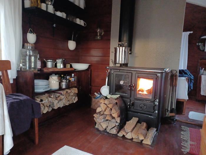 The wood stove