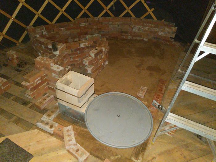 simple brick structure heater storage