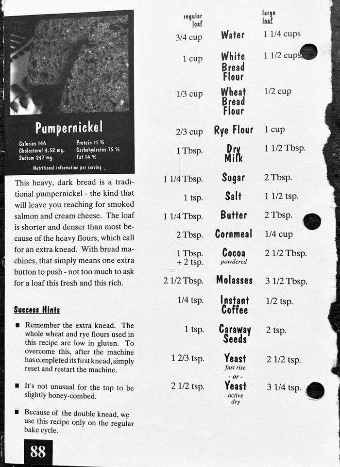 Pumpernickel Bread Recipe