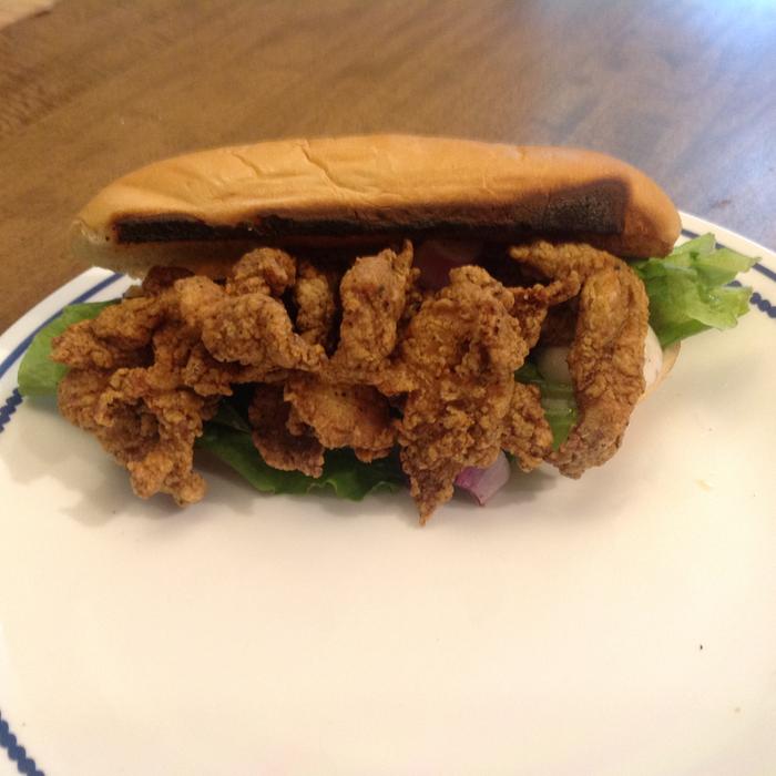 Fried carp sandwich