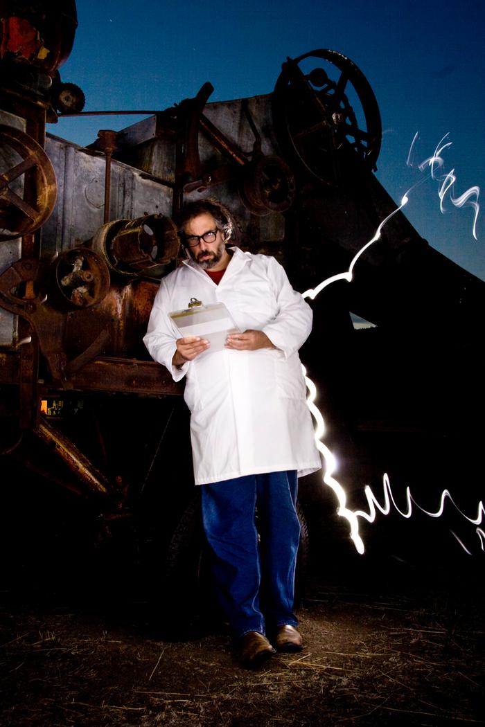 paul wheaton electricty zapping mad scientist labcoat clipboard