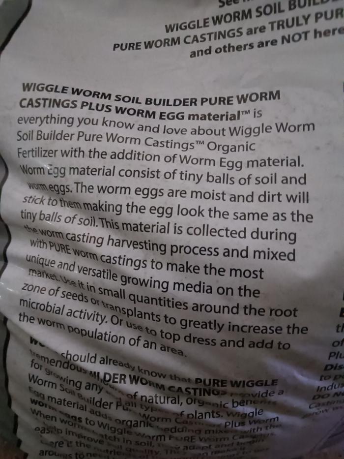 Description of what is worm egg material, nowhere stating sticks 