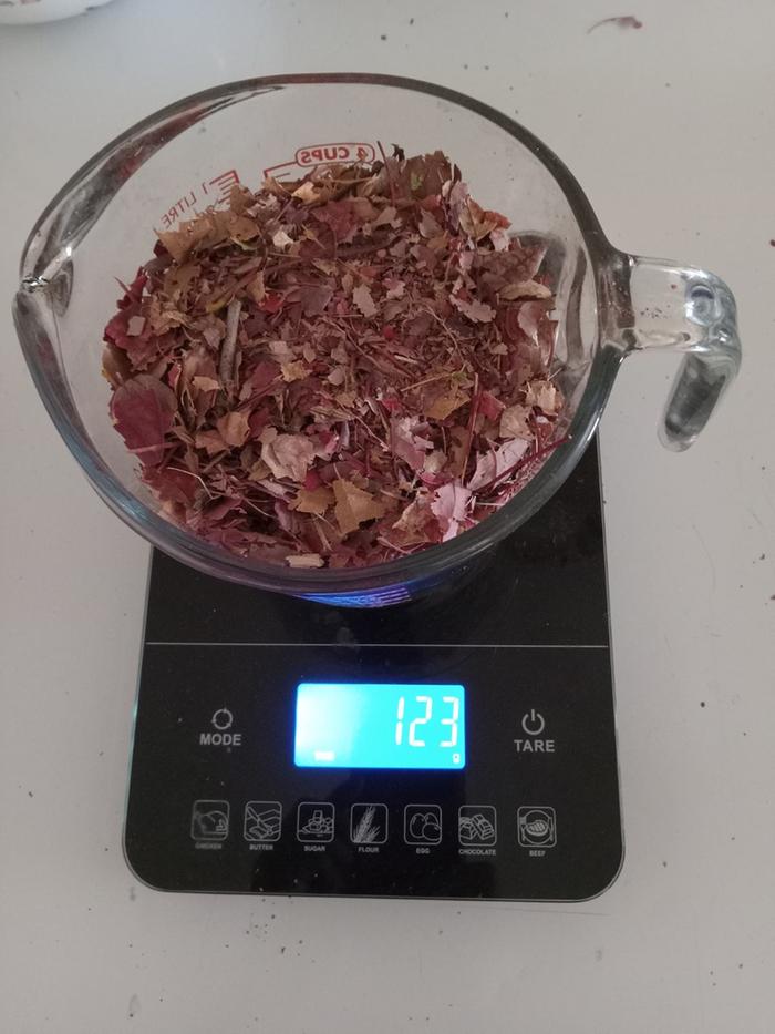 Weighing Dry leaves 