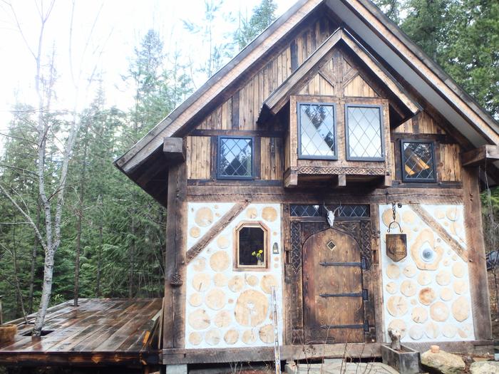 16 x 20 timber frame with cordwood infill