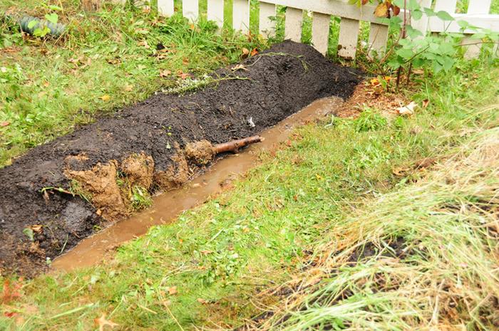 hole dug with water seeping in