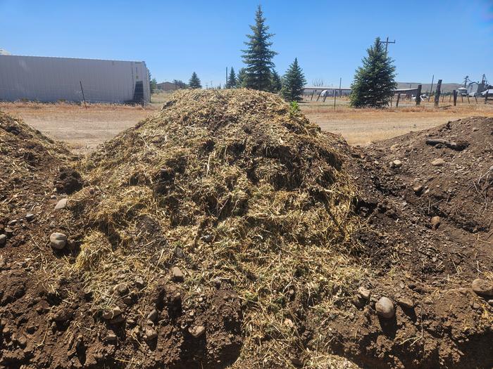 Finished hugel bed, facing south, with the final layer of ramial wood chips