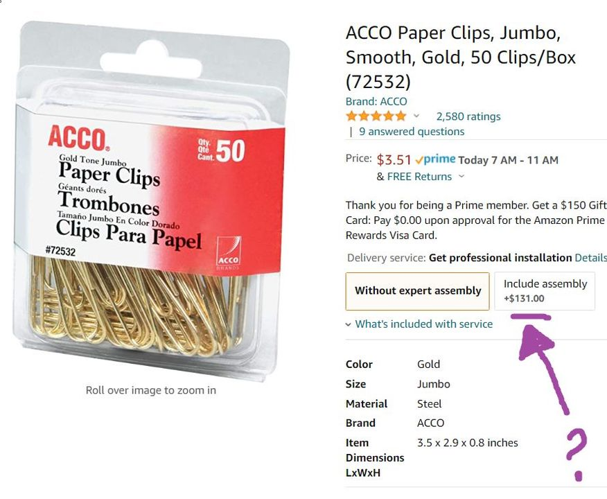 amazon screenshot of expert paperclip assembly