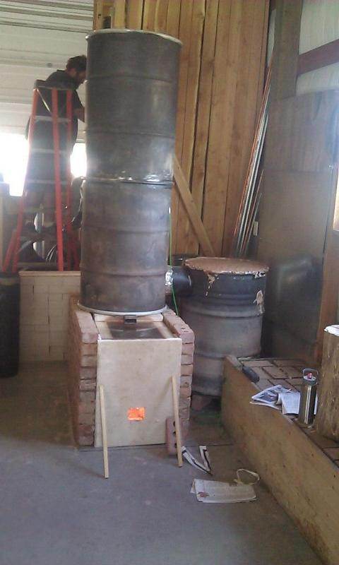 rocket stove with two barrels