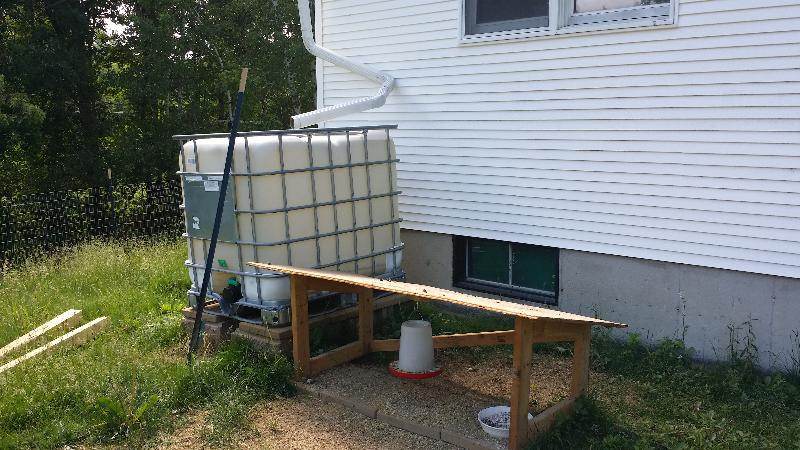 rainwater harvesting gutter set up