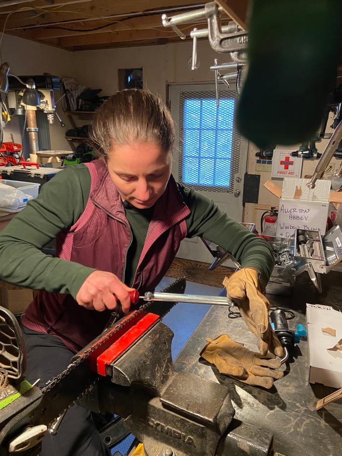 chainsaw sharpening action shot.JPG