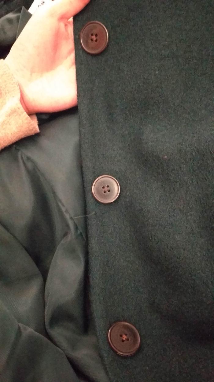 resewn buttons on jacket