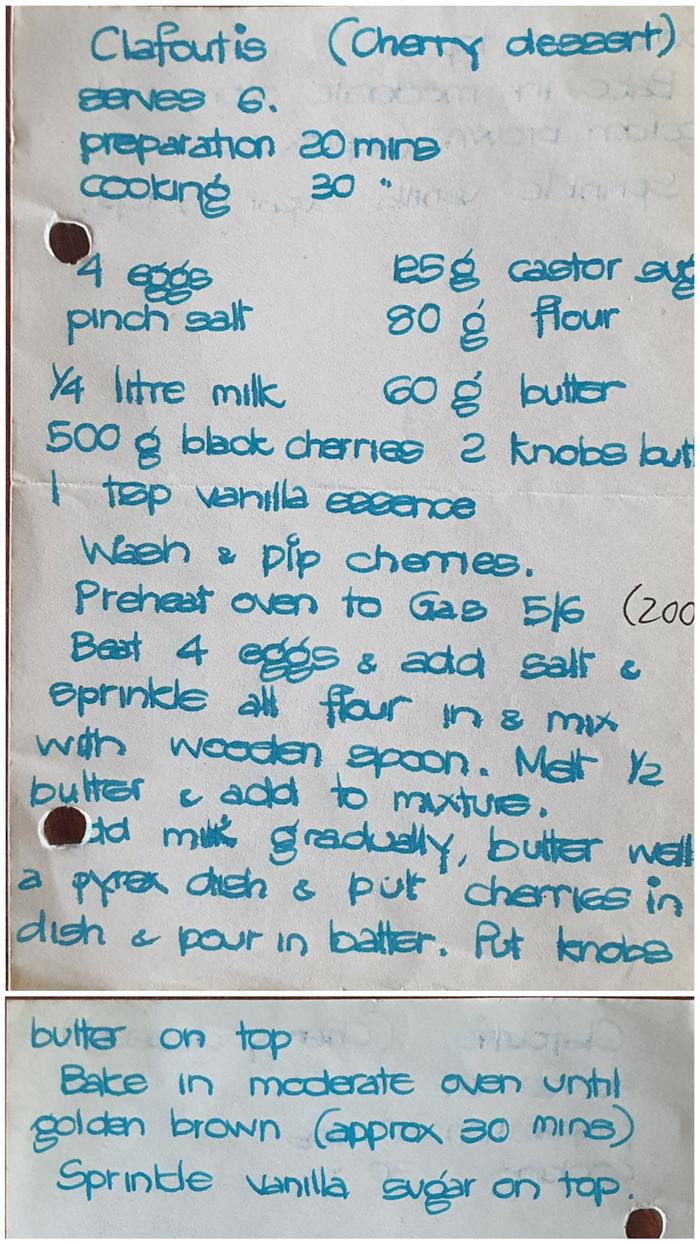 Veronique's clafoutis recipe