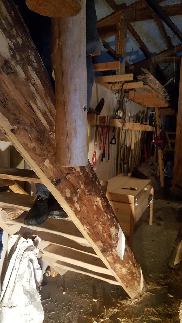 Bolting posts to stairs