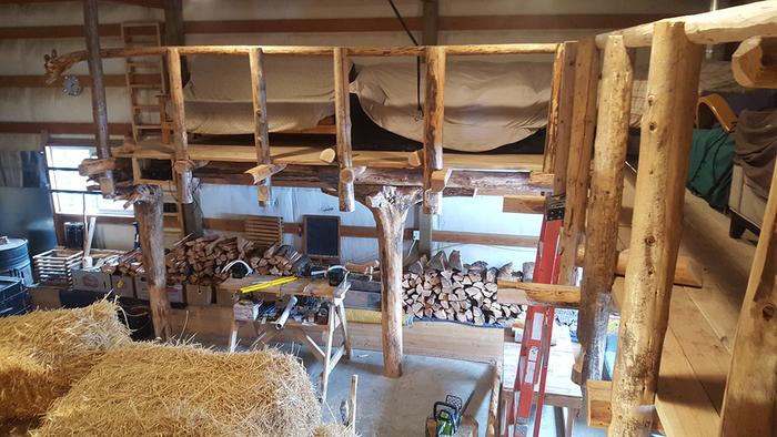 Shop/auditorium with ample supply of firewood