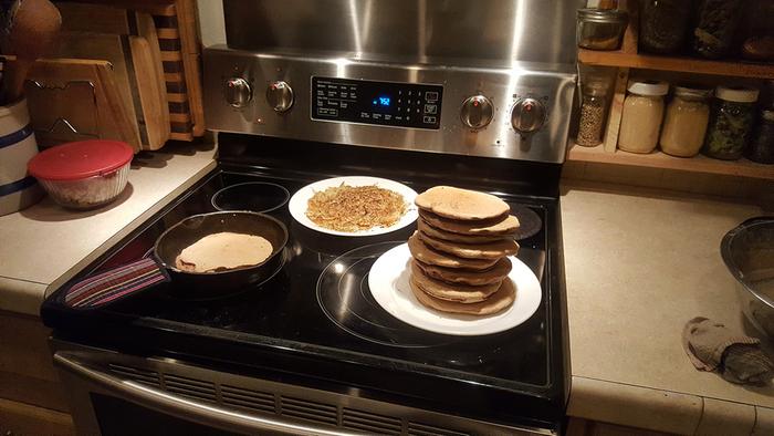 Chef Robbie made pancakes and hashbrowns for dinner. Work hard eat well!