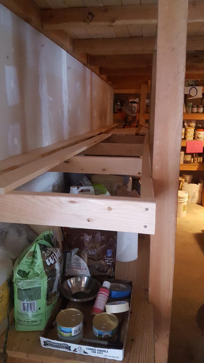 Adding planks to pantry shelving