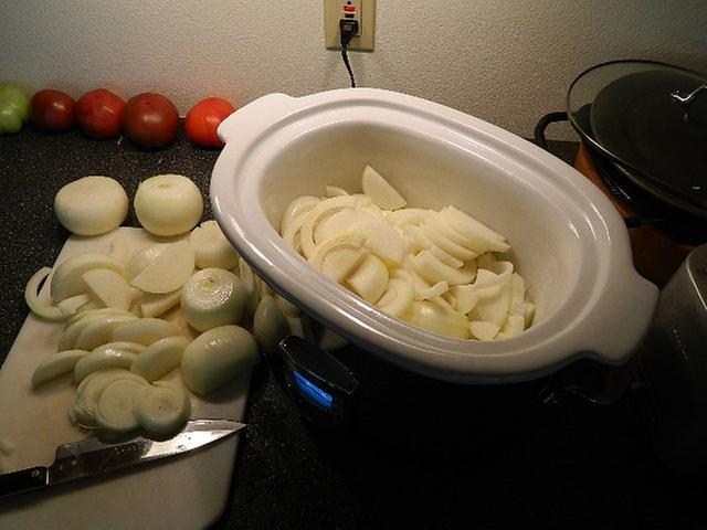 Cut up the onions!