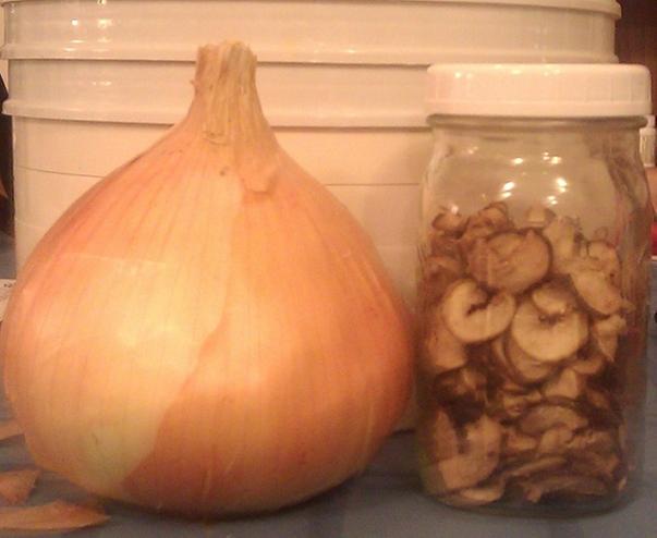 One onion is now in the jar!