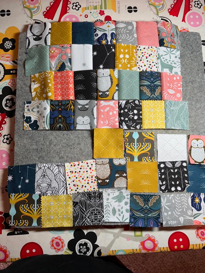 Patchwork piecing in process