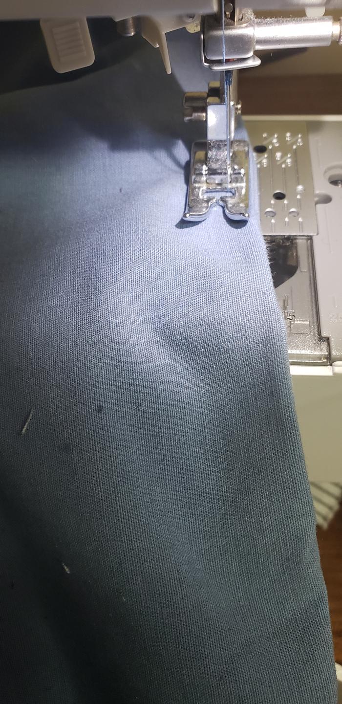 Top stitching for a "faux piping" look and to save myself to close by hand