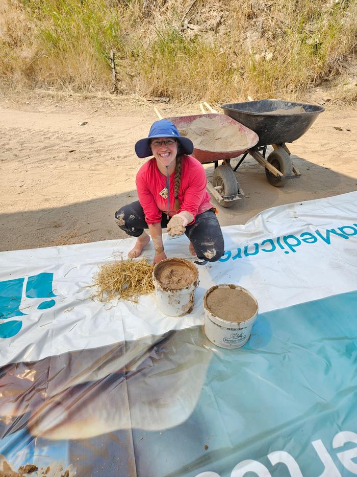 Wet Clay, Straw, and sand