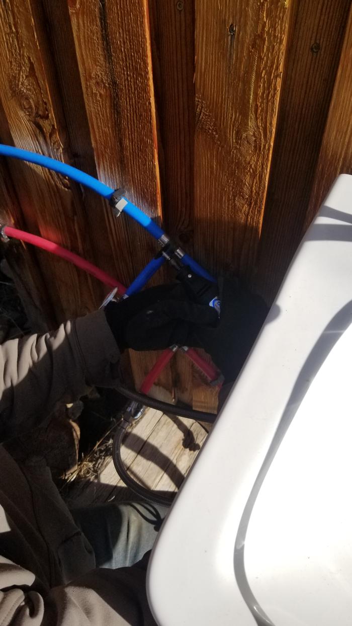 Fred cutting a clamp for removal