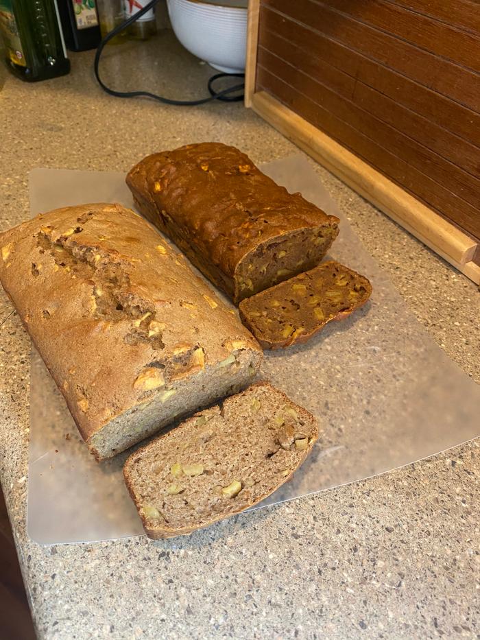 both loaves cut