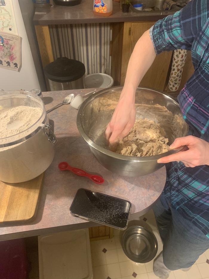 Mixing up 2 loaves worth