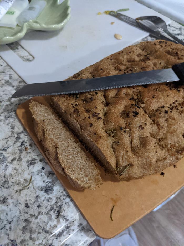 sliced foccacia