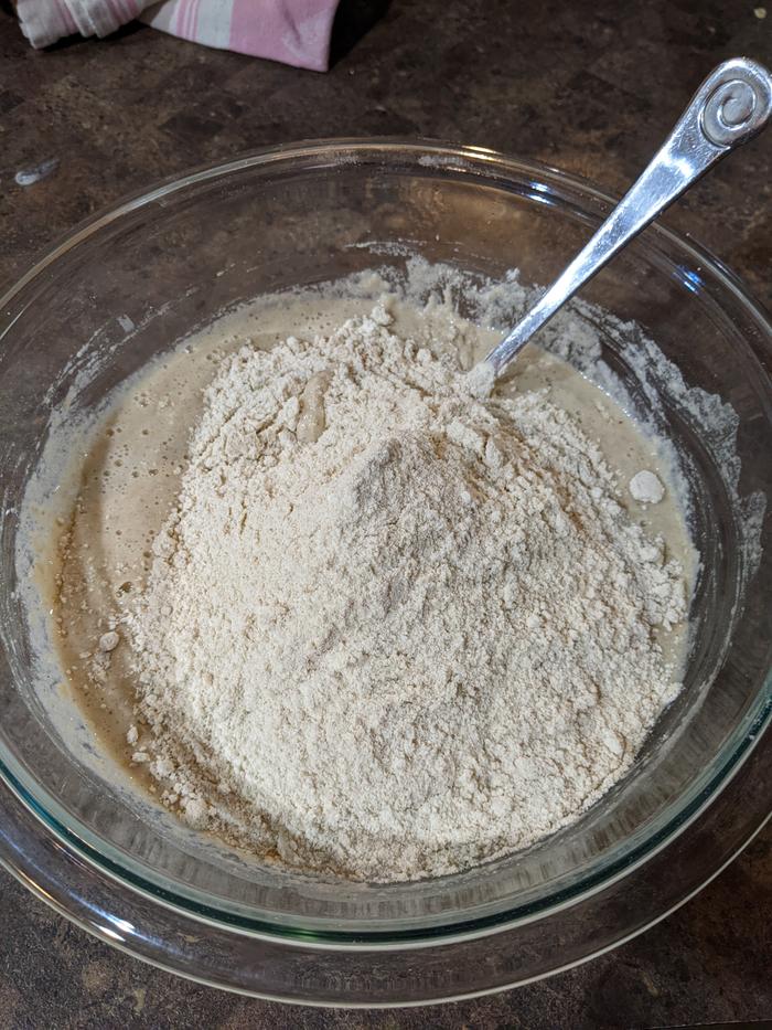 Mixing the yeast bread