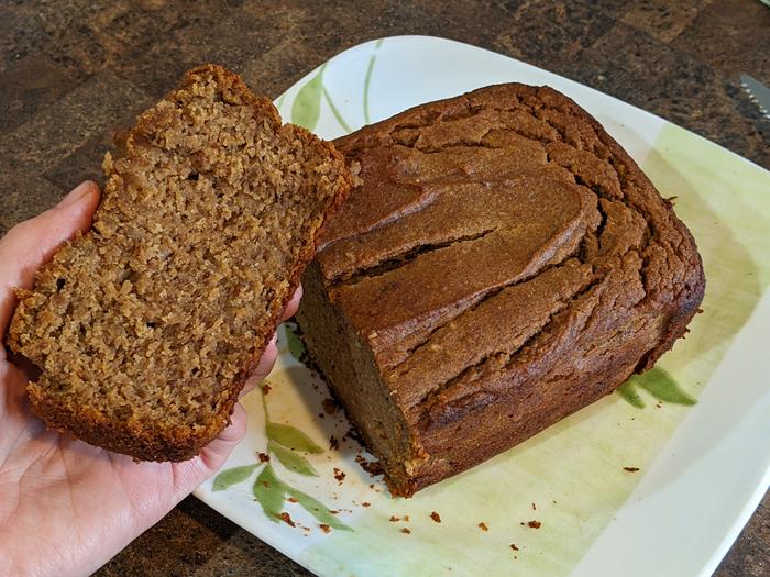 Mixing the autumn quick bread