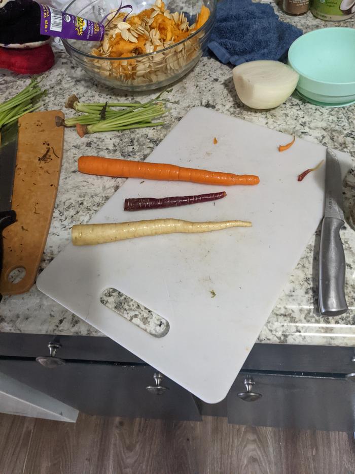 cutting carrots