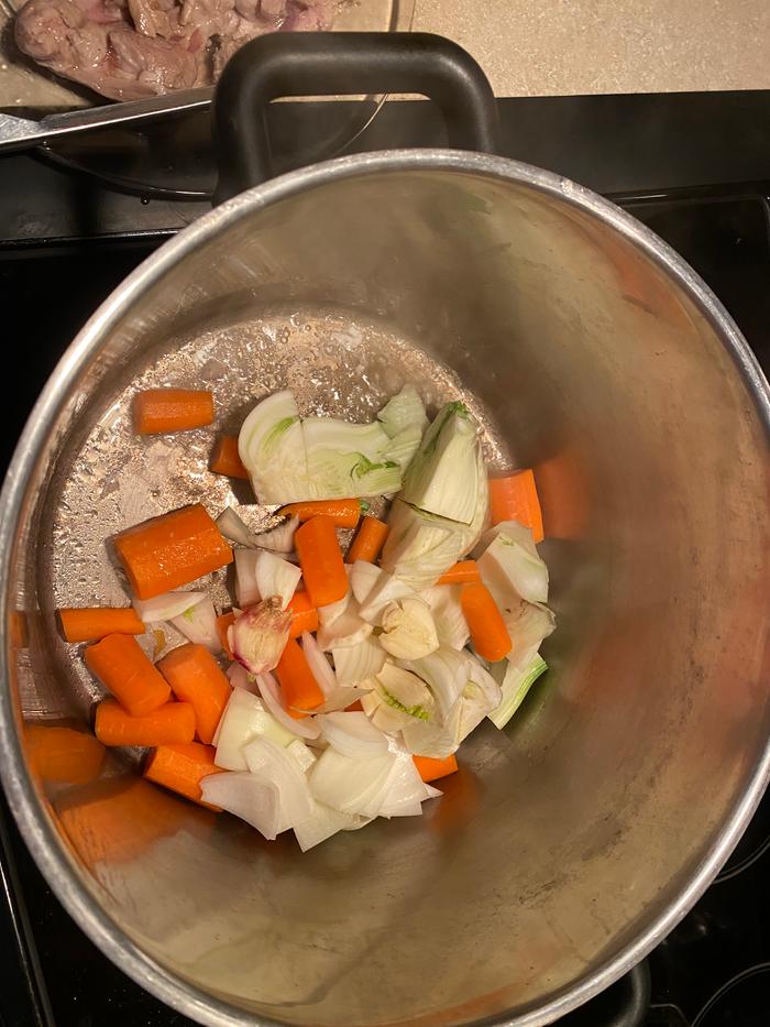 Sautéing the veggies 