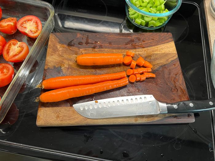 Chopping carrots 