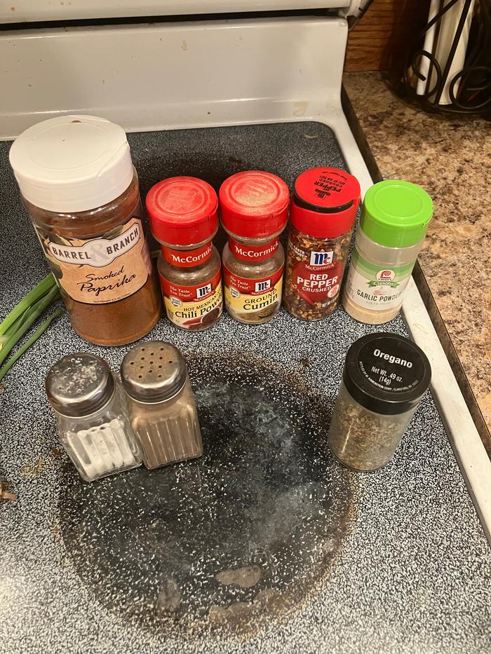Homemade taco seasoning ingredients 