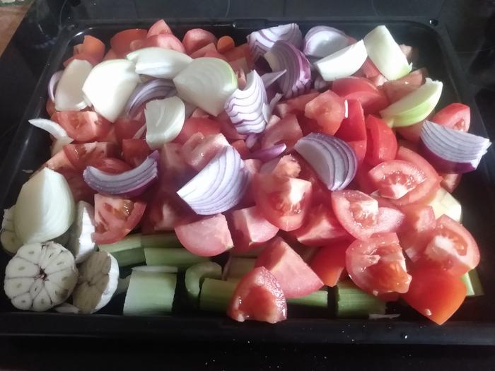 Chopped and ready for the oven 