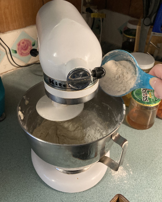 mixing the dough