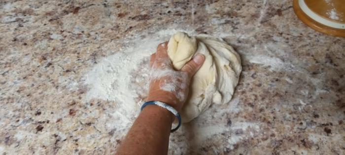 Mixing Pizza dough