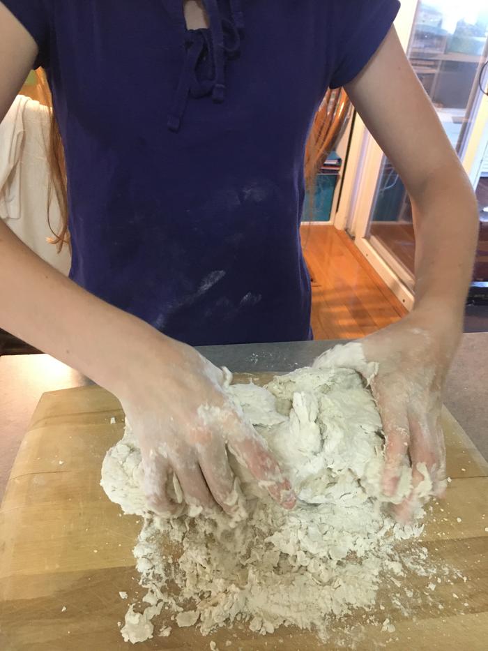 Kneading the dough 