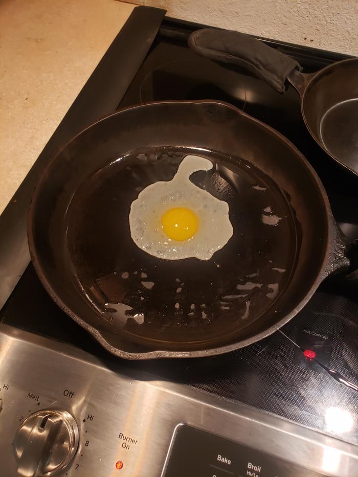Egg when first cracked into pan